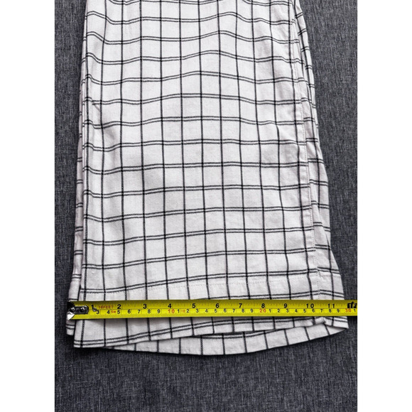 Anthropologie Cream Windowpane Linen Plaid Wide Leg Pant Size 0 - Picture 9 of 11
